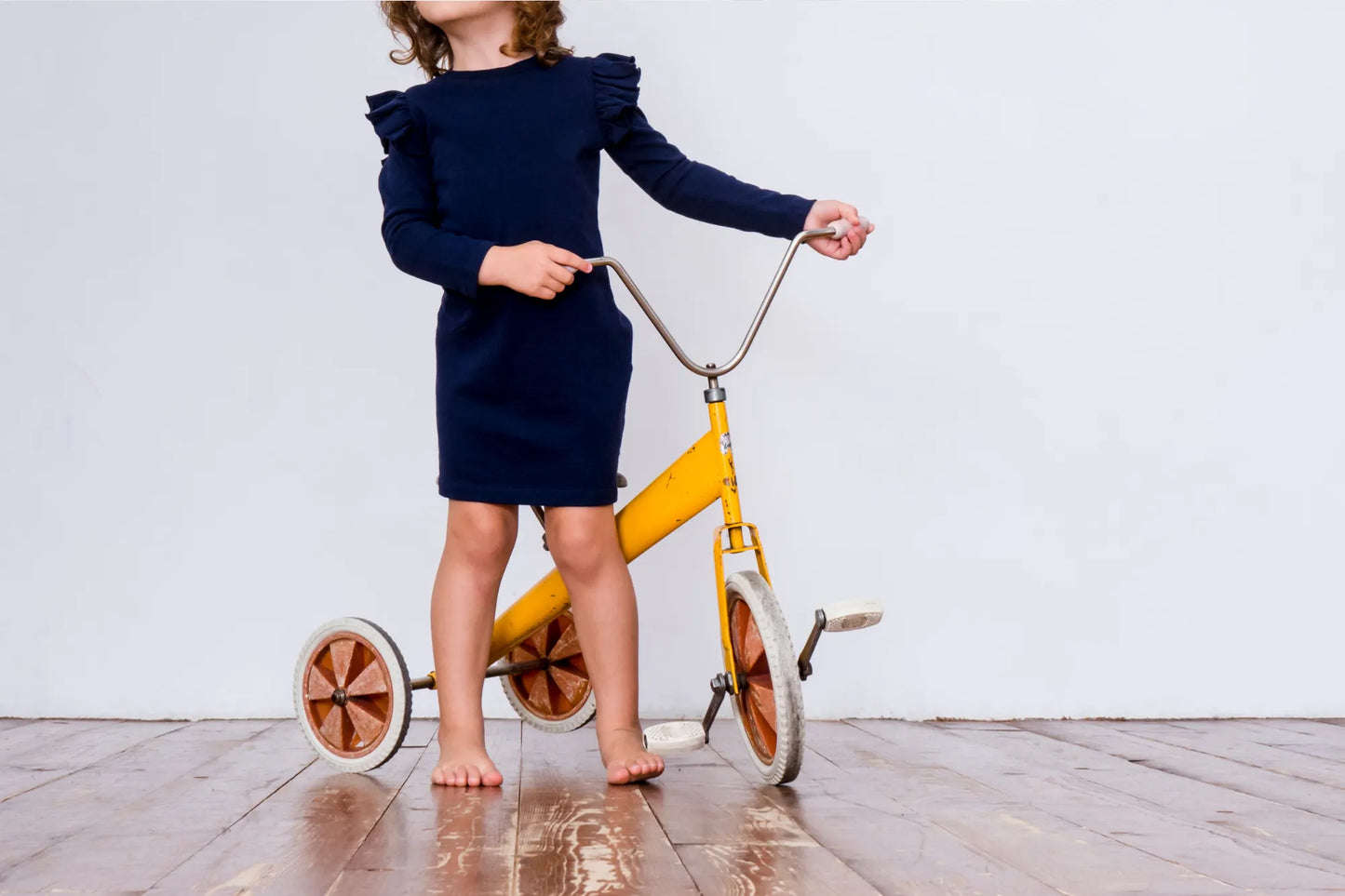 Shoulder Ruffle Long Sleeve Dress