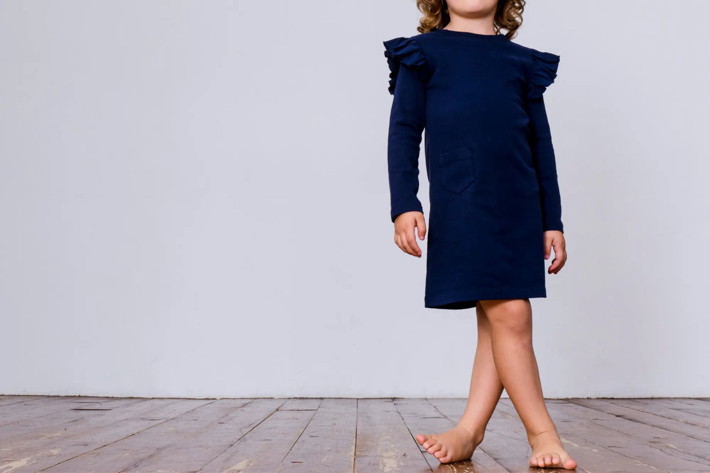 Shoulder Ruffle Long Sleeve Dress