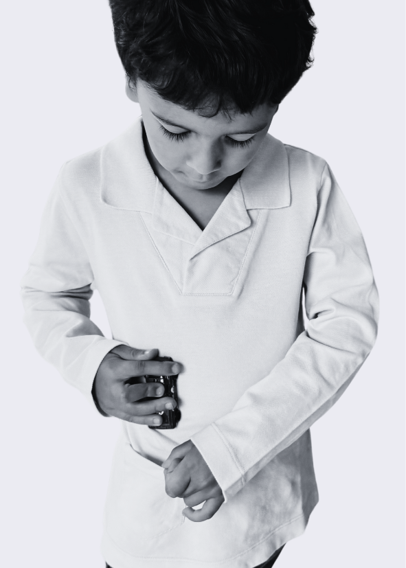 Open Collar Long Sleeve Polo Shirt