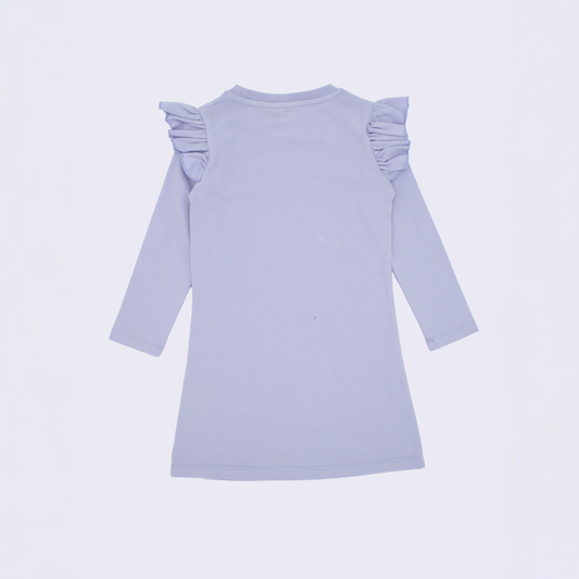 Shoulder Ruffle Long Sleeve Dress