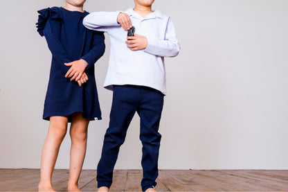 Open Collar Long Sleeve Polo Shirt