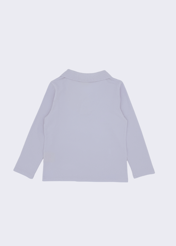 Open Collar Long Sleeve Polo Shirt