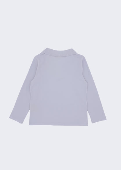 Open Collar Long Sleeve Polo Shirt