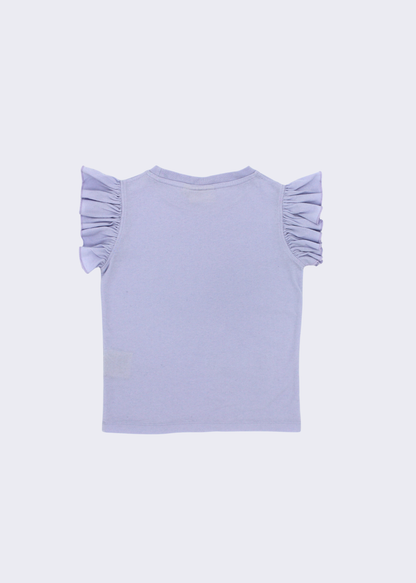 Ärmelloses Rüschen T-Shirt