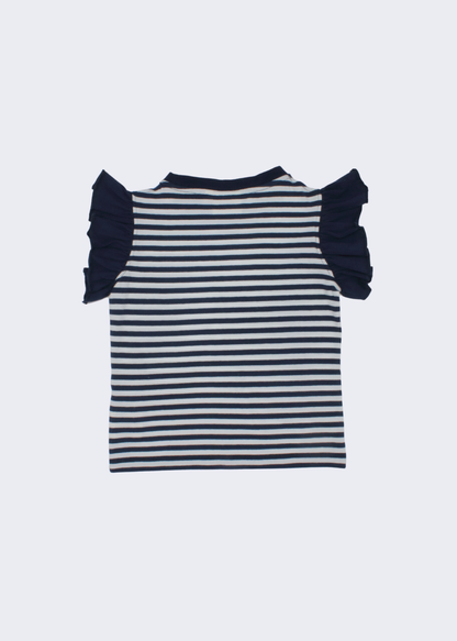 Ärmelloses Rüschen T-Shirt