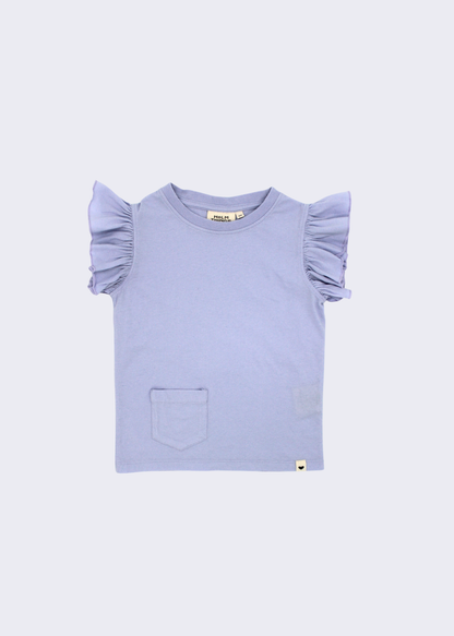 Ärmelloses Rüschen T-Shirt