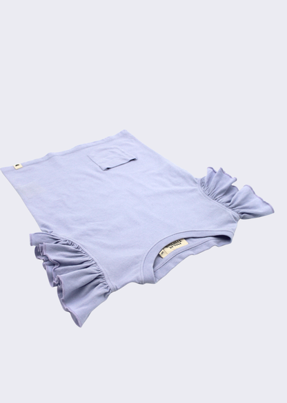 Ärmelloses Rüschen T-Shirt