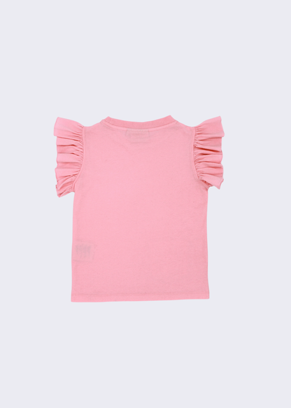 Ärmelloses Rüschen-T-Shirt