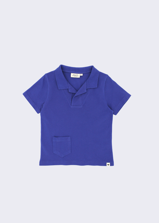 Open Collar Short Sleeve Polo Shirt