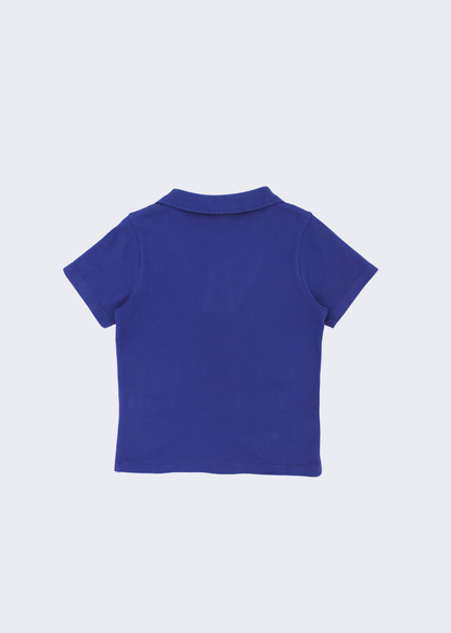 Open Collar Short Sleeve Polo Shirt