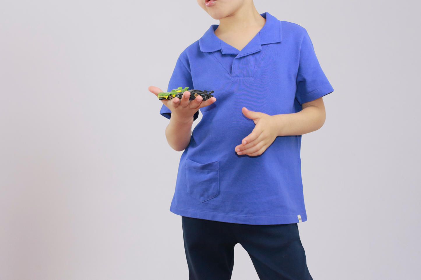 Open Collar Short Sleeve Polo Shirt