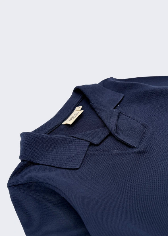 Open Collar Long Sleeve Polo Shirt