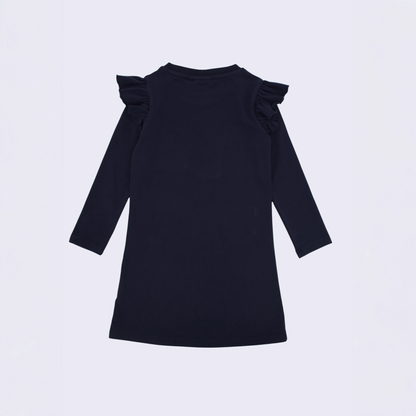 Shoulder Ruffle Long Sleeve Dress