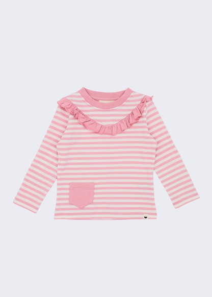 Langärmliges T-Shirt mit Rüschen