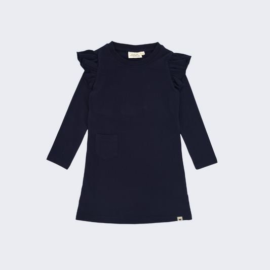 Shoulder Ruffle Long Sleeve Dress